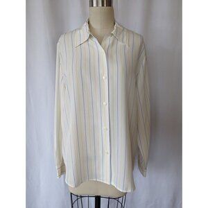 Pendleton Blouse Women's Size 10 Long Sleeve Button Front 80s 90s Classic Office